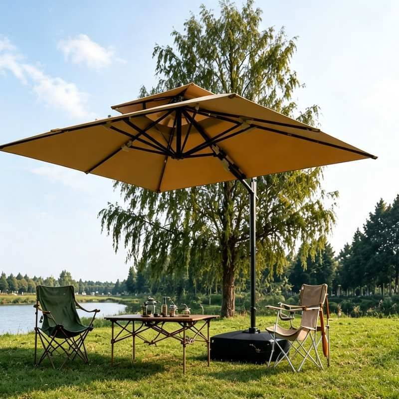 Solargy ZL04-90 flagship solar umbrella with panoramic ambient lighting