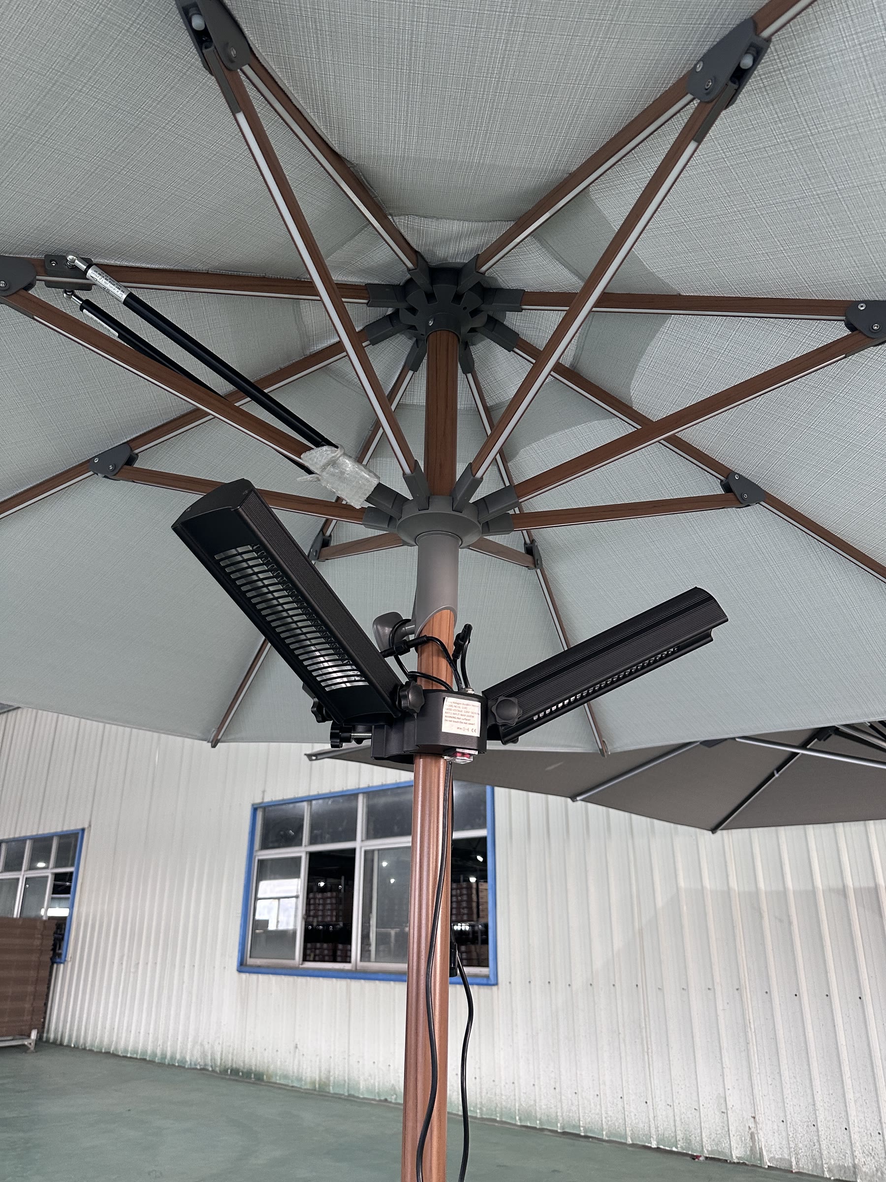 Smart solar umbrella lighting and control assembly